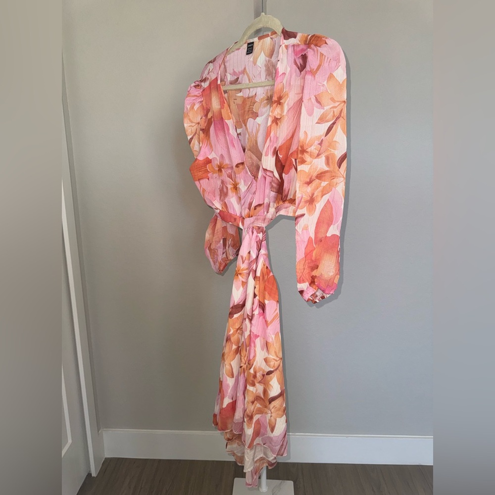 SHEIN Floral Pink and Orange Dress women’s size XL
